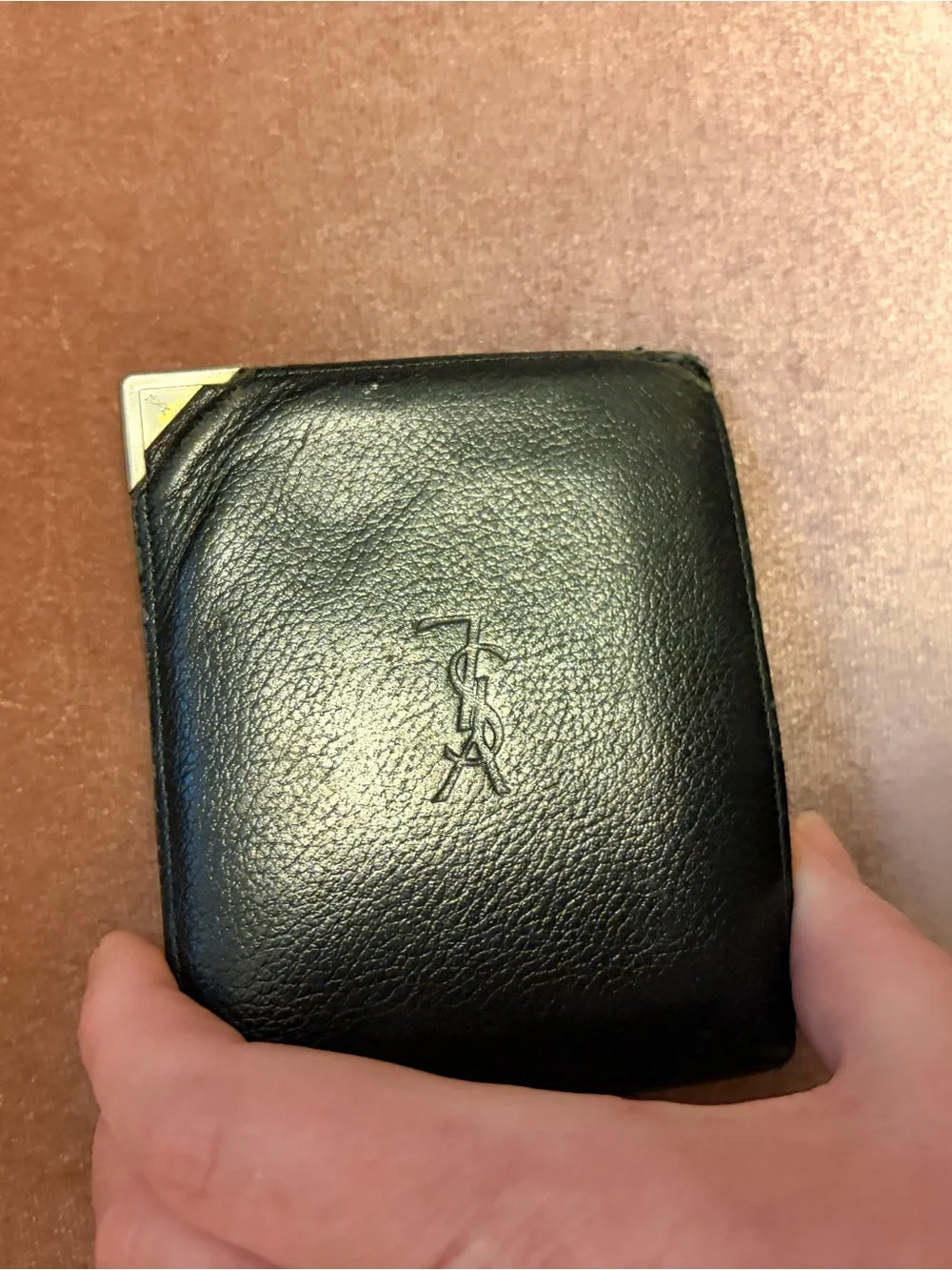 Vintage YSL Yves Saint Laurent Black Leather Men's Bifold Wallet - As Is / Poor